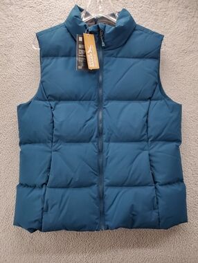 Eddie Bauer Essential Down Vest Womens Large Puffer Blue NWT
